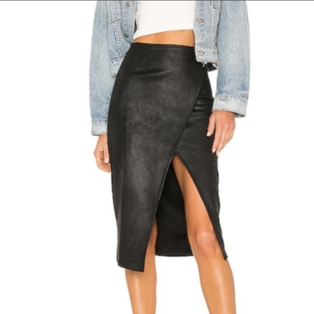 Free People Whitney Vegan Suede Midi Skirt NWT